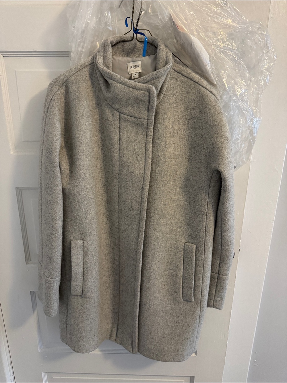 J. Crew Light Gray Wool Blend Collar Coat
